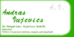 andras vujevics business card